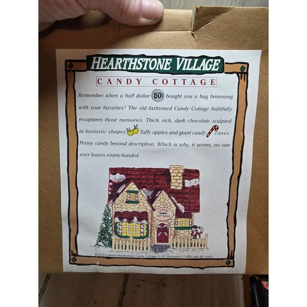 Vtg 1992 Hearthstone Candy Cottage Village House Light Up Christmas Silvestri
